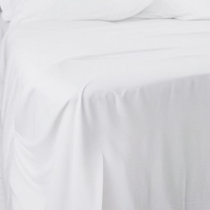 Lniane prześcieradło z gumką - białe