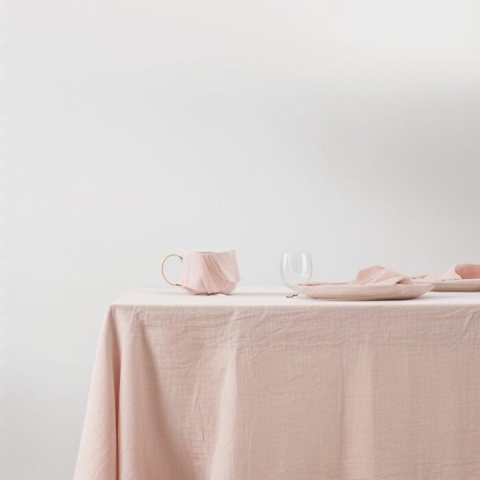 Obrus lniany - róż