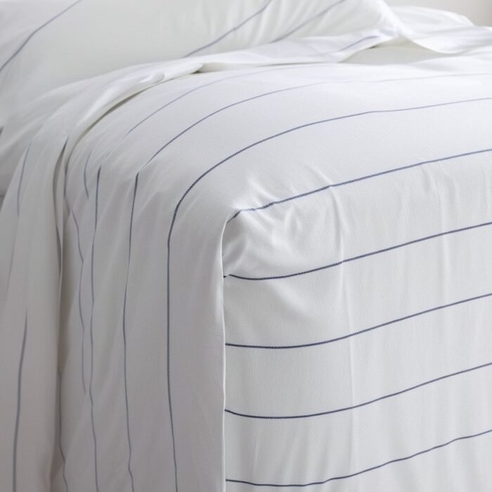 Prześcieradło lniane z gumką - ołówkowe paski