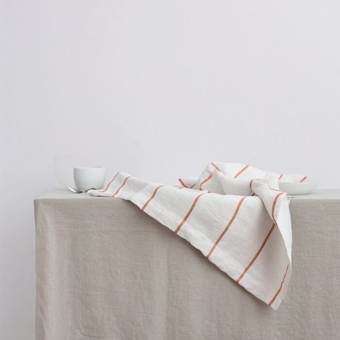 Serwetki lniane - paski cedrowe