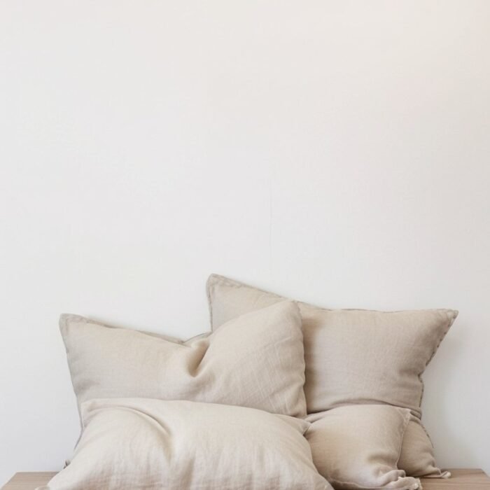 Zestaw 2 lnianych poszewek na poduszki Euro – kolor dymny szary