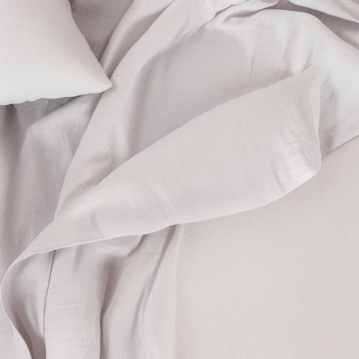 Lniane prześcieradło z obramowaniem - Szary dymny