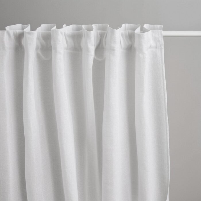 Zasłona lniana - biała