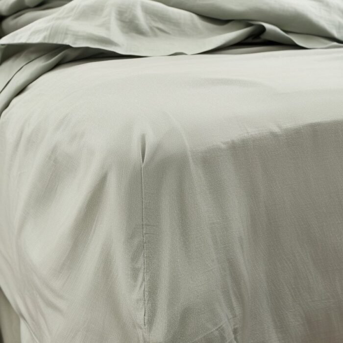 Lniane prześcieradło z gumką - szałwia