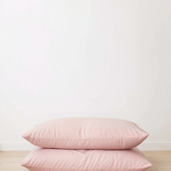 Zestaw 2 lnianych poszewek na poduszki - róż