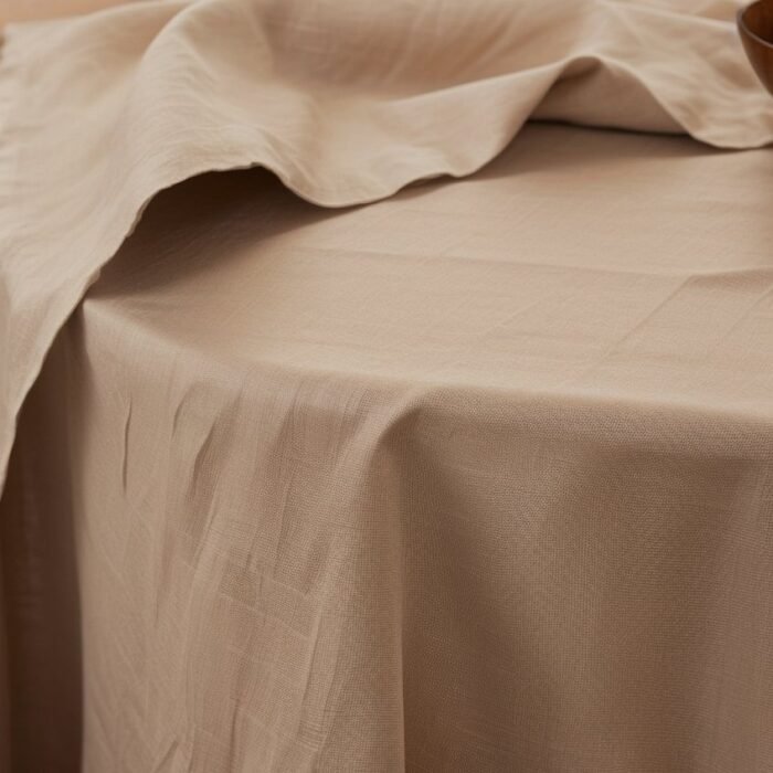 Lniane prześcieradło z gumką - piaskowe