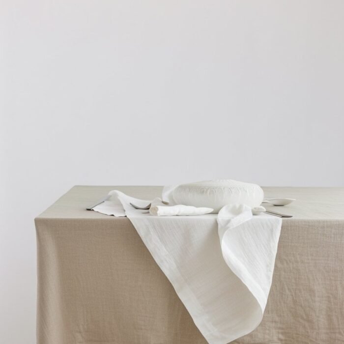 Serwetki lniane - kość słoniowa